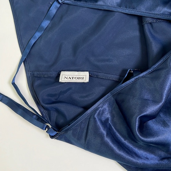 Natori Silky Lace Trim Babydoll Cami Top SzM Blue Violet Y2K Fairy New Romantic - Picture 4 of 9